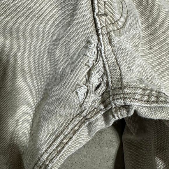 Vintage Distressed Key Double Knees Carpenter Pants Mens 38" Tan Faded Jeans - Picture 5 of 5